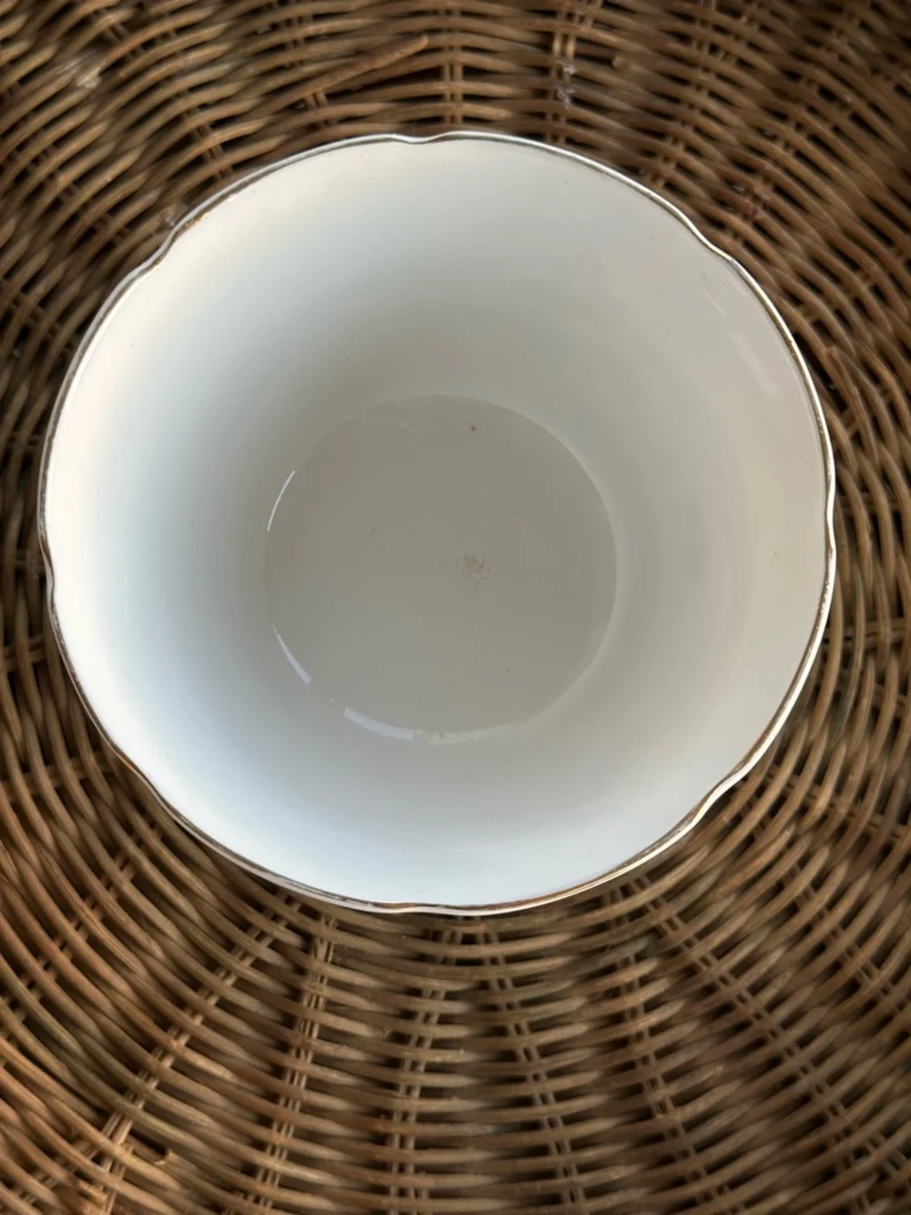 Vintage English Bone China Tea Bowl Saucer Bird Cottagecore Gold Trim
